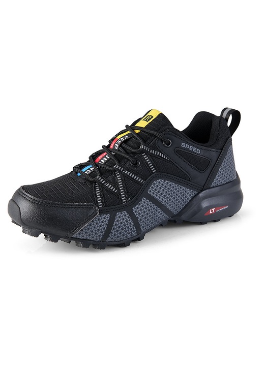 Pantofi sport barbati, Cauciuc/Sintetic, Negru