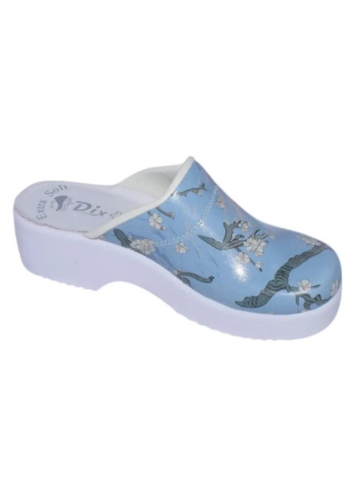 Saboti medicali anatomici cu platforma, design floral, piele ecologica, culoare gri-02 38