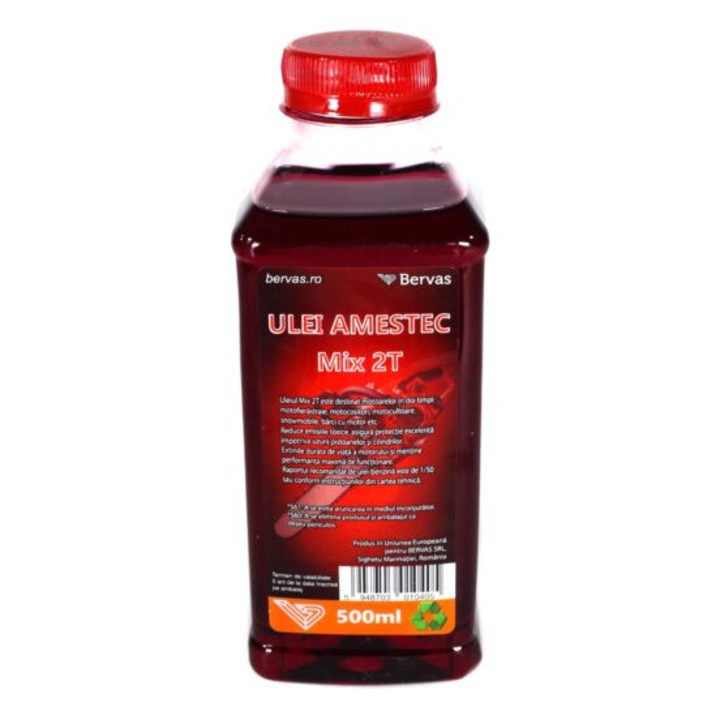 Ulei amestec Bervas, MIX 2T, rosu, 500ml