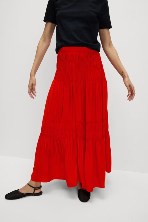 Marks & Spencer, Fusta lunga evazata, Rosu vermillion
