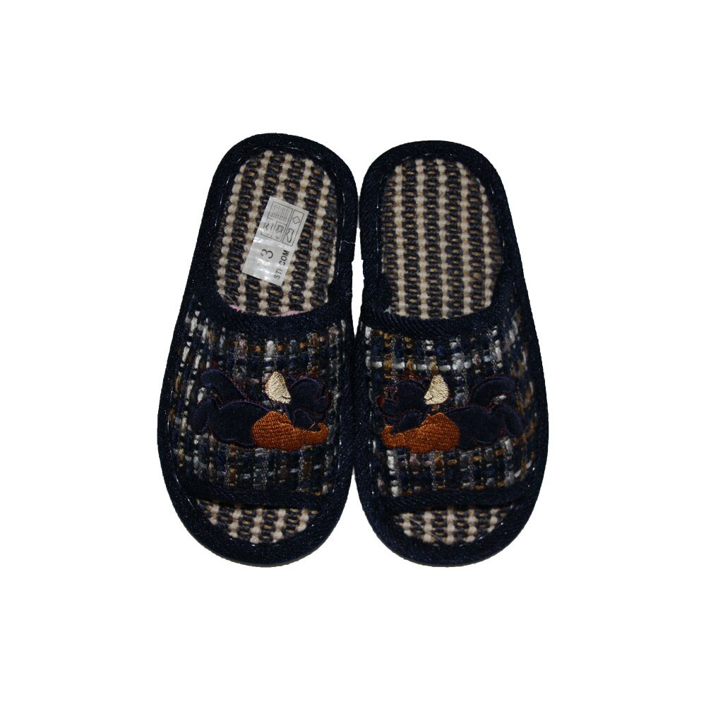 Papuci casa copii,emika, Albastru marin