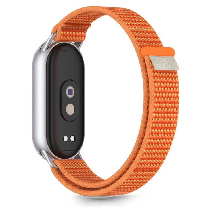 Каишка, Tech-Protect Nylon за Xiaomi Smart Band 10 / 9 / 9 NFC / 8, Сиво-Оранжево