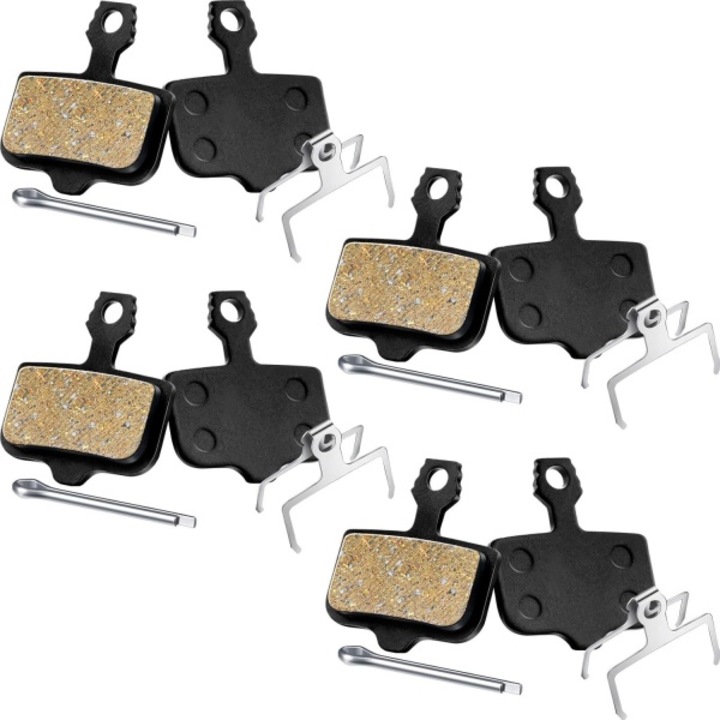 Placute de frana pentru bicicleta, compatibile cu mai multe modele, metal/rasina, rezistente la temperaturi ridicate, silentioase, rezistente la uzura, performanta ridicata, franare sensibila, durata lunga de viata, negru, 8 bucati