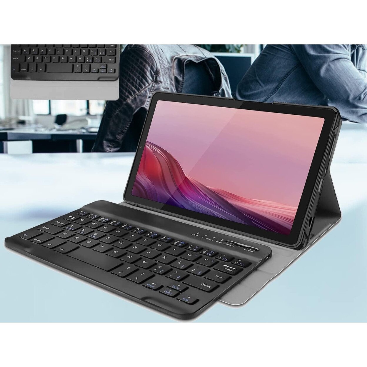 Husa si Tastatura, Lenovo Tab M9 2023, Negru