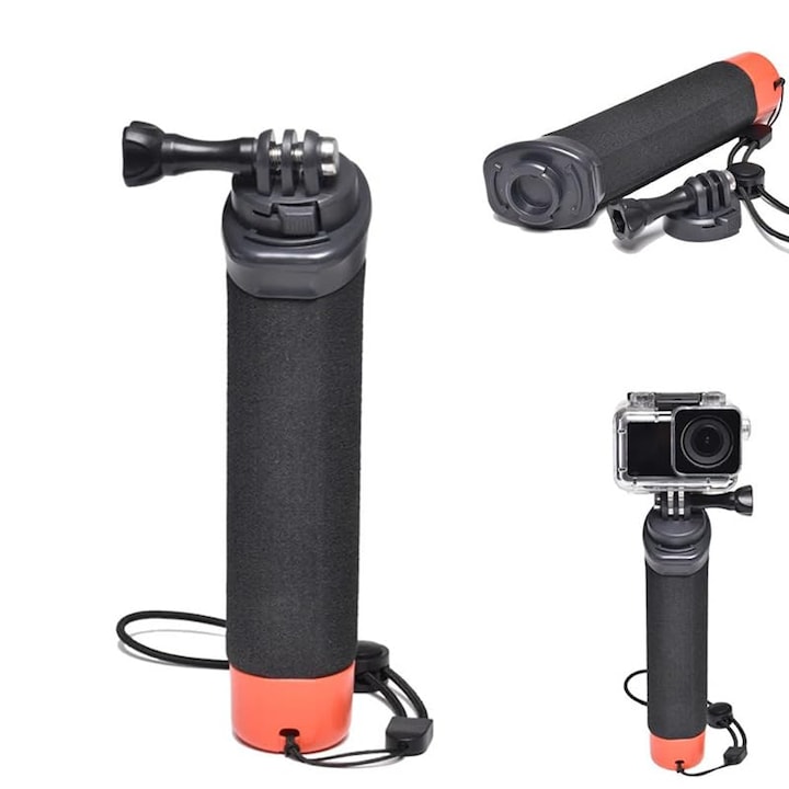 Дръжка за спортни камери, водоустойчива, плаваща, разглобяема, монопод, съвместима с GoPro Hero 3-12 и DJI Osmo
