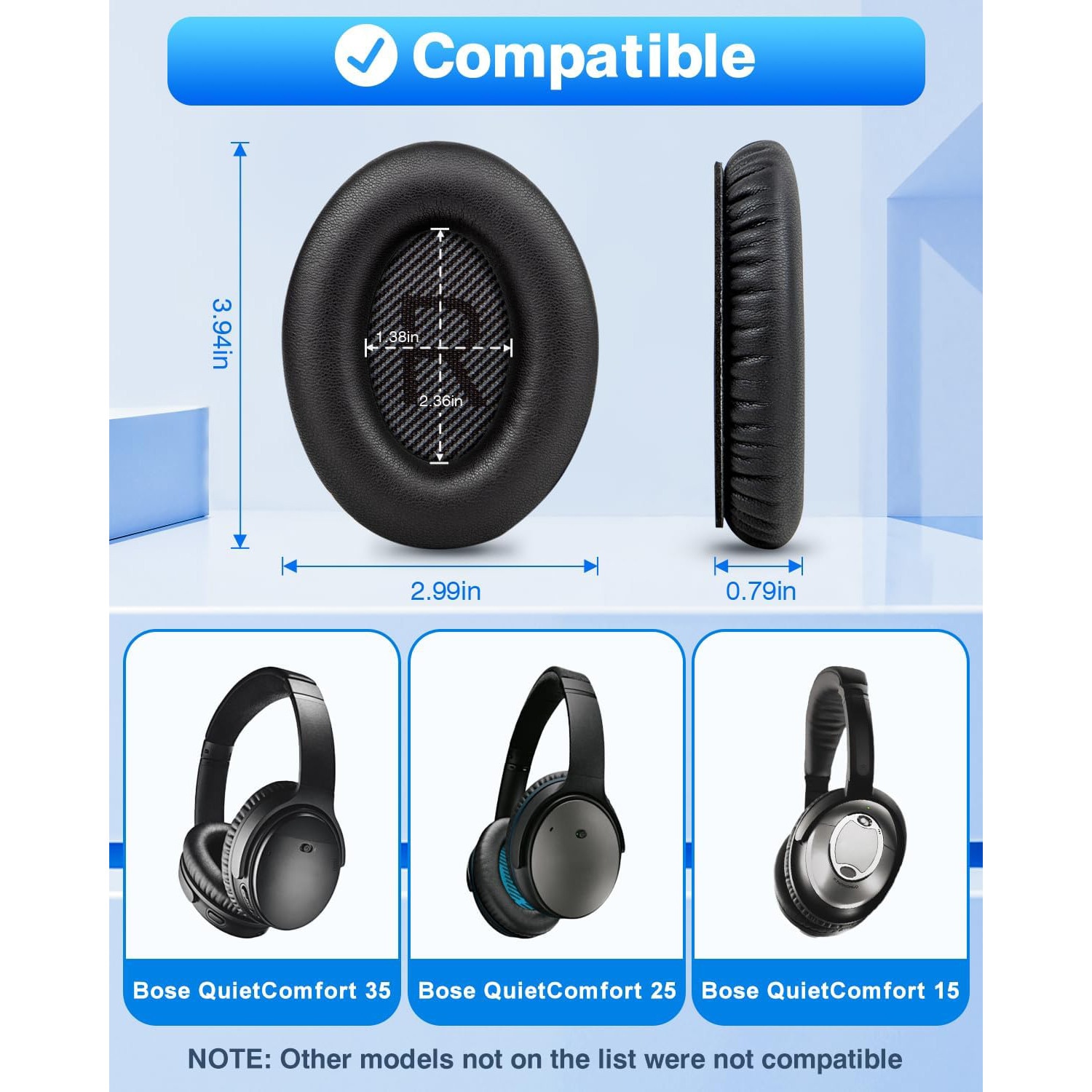 Set 2 bureti PadForce pentru casti Bose QuietComfort 35, 35 ll
