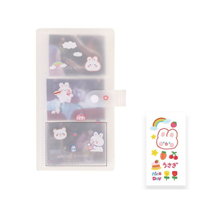 Album Transparent pentru Fujifilm Mini 12 - Dimensiune 2x3 Inch, Capacitate 240 Poze, cu Autocolante Cadru