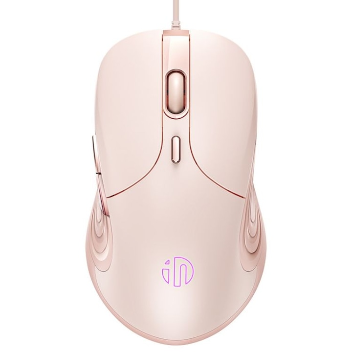 Mouse cu fir pentru computer, clic silentios, iluminare cu 4 culori, 6 butoane programabile macro, DPI reglabil in 4 trepte (1200-7200), ergonomic, ideal pentru birou si uz casnic, compatibil cu Windows, Mac, iPad, PC si laptopuri