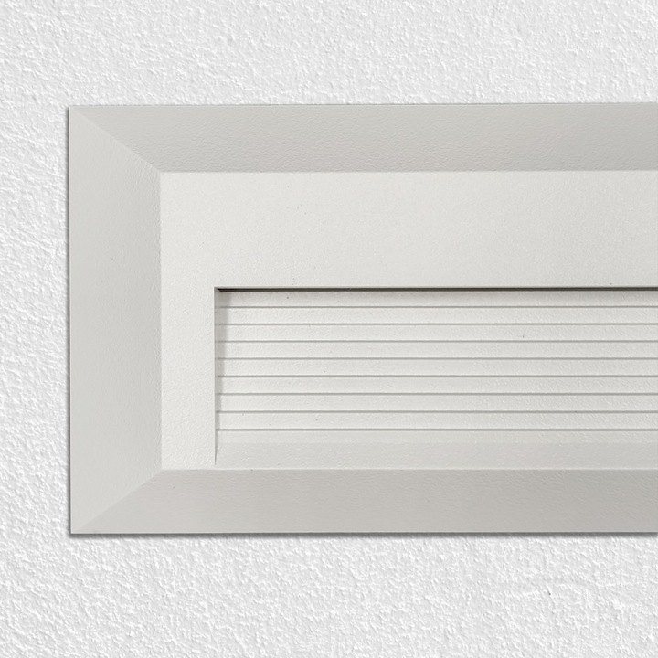 Лампа, LED Стенна, 6W (60W), Външна/Вътрешна, Бяла, IP65 Водоустойчива, за фасади, стълбища или преходни зони, Избираема Светлина 3000K, 4000K и 6000K