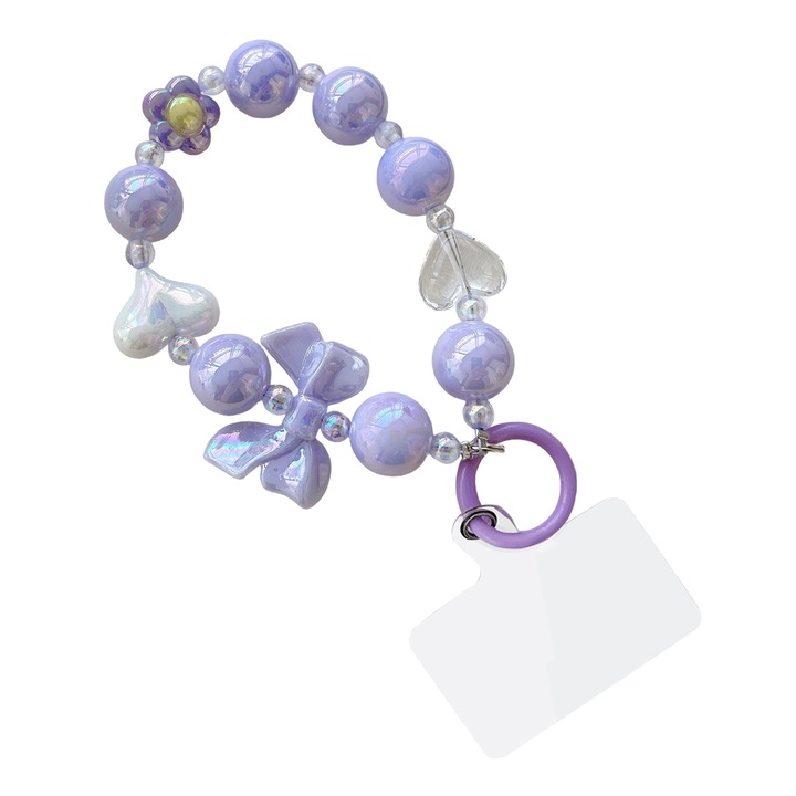 Snur universal pentru telefon, bratara cu plasture transparent, violet