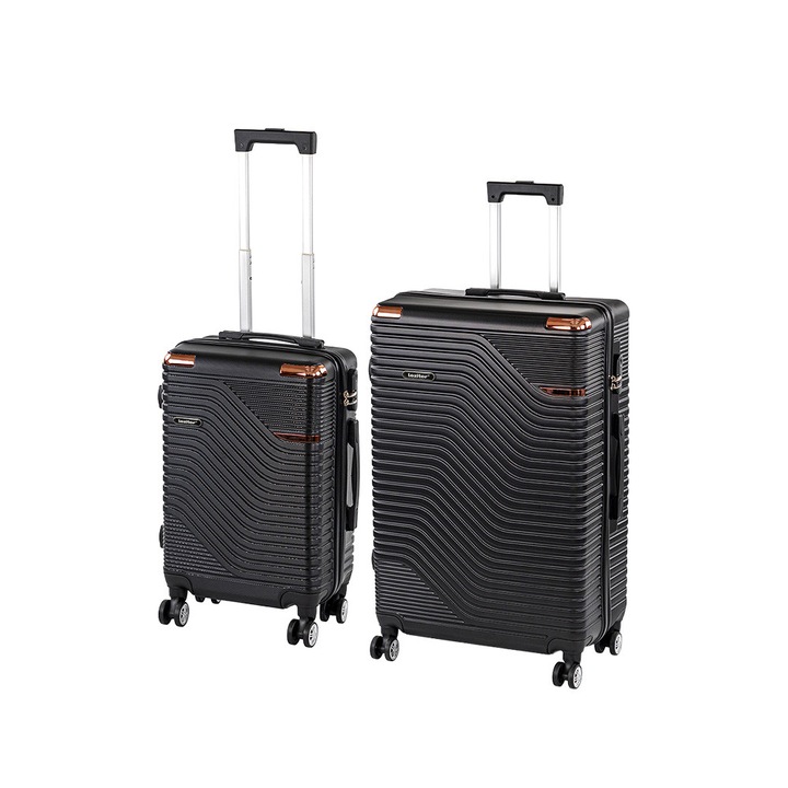 Leziter TraveLux Urban X gurulós bőrönd szett fekete