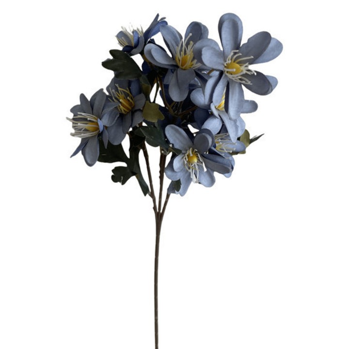 Floare artificiala, albastra, crizantema mica, flori multiple