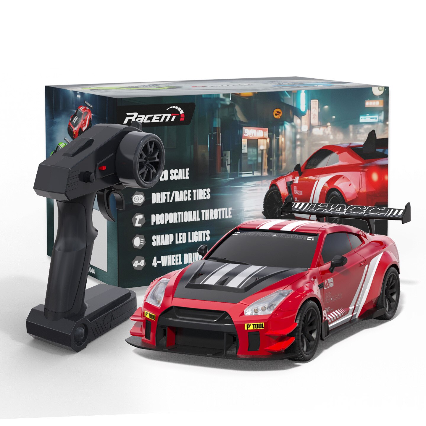 Hobby R/c Led Controller Masinuta RC cu patru roti, 1:20, drift, lumini LED, control de la ...