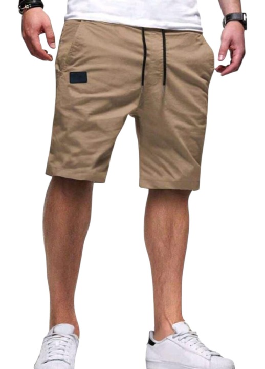 Мъжки ежедневни панталони, бежови, дължина до коляното, XL