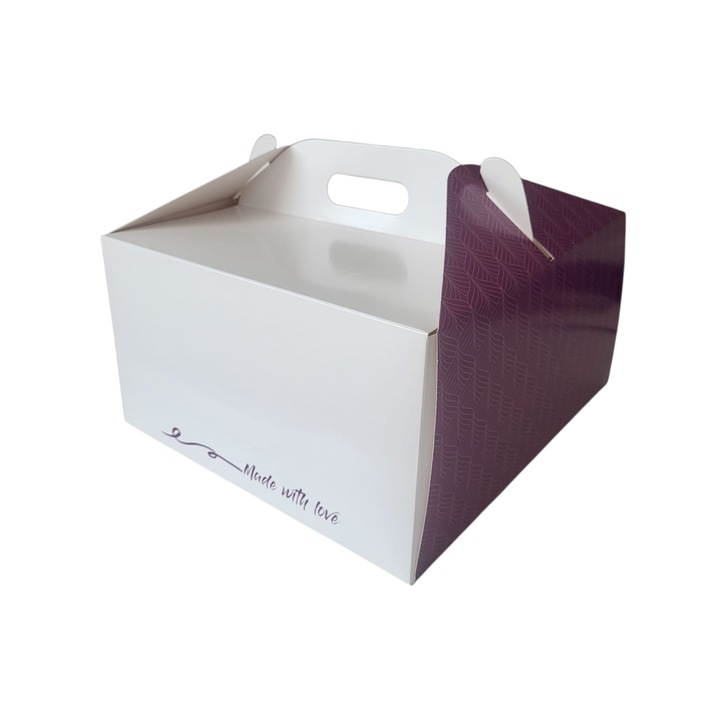 Set 25 cutii de tort cu maner 25x25x13.5cm