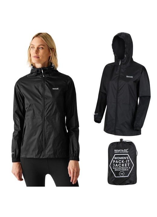 Geaca dama, Regatta, Pack It III, Poliamida, Negru, Negru