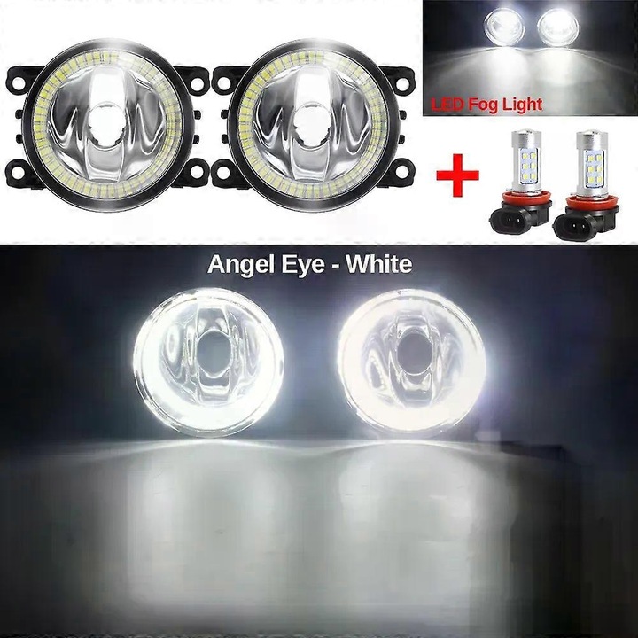 Lampa de ceata pentru bara fata auto, Buildreamen2, 20W, neagra, 3.54inch, set 2 bucati