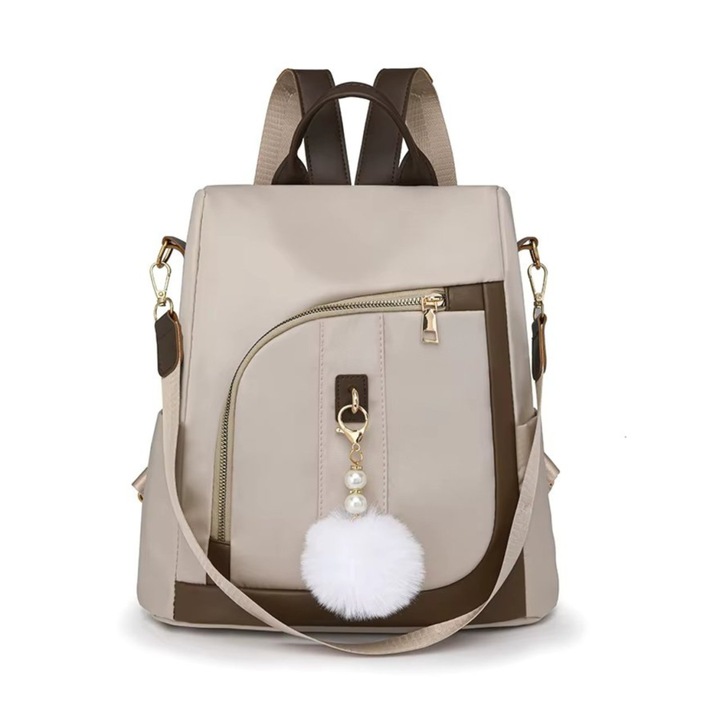 Női hátizsák, Ophelina GT3683, lopásgátló, Bézs