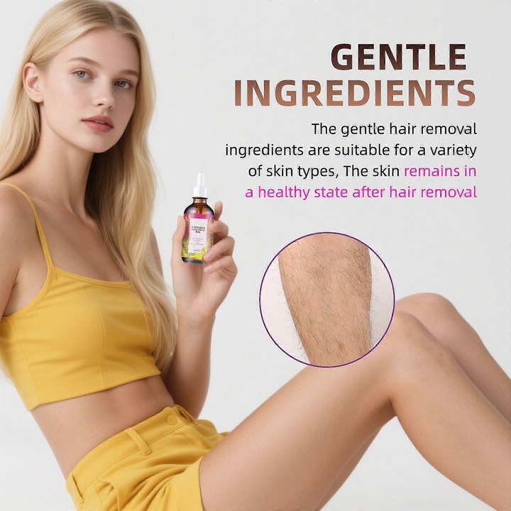 Ulei de Cyperus Rotundus 60ml, set 2 bucati, pentru indepartarea parului corporal, cu ulei de jojoba si ulei de arbore de ceai