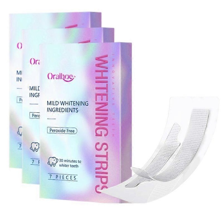 Fogfehérítő csíkok, 21 db, 6,4x11,4 cm, folteltávolító hatás, karton csomagolás