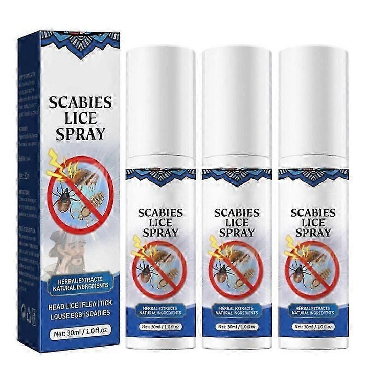Spray pentru indepartarea paduchilor, 30ml, 3 bucati, ingrediente naturale, 10.8x3x3cm