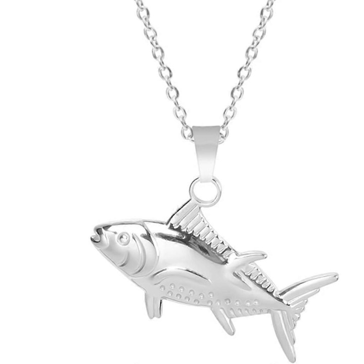 Colier barbati din otel inoxidabil cu zirconii cubice, argintiu, set pentru petrecere si aniversare