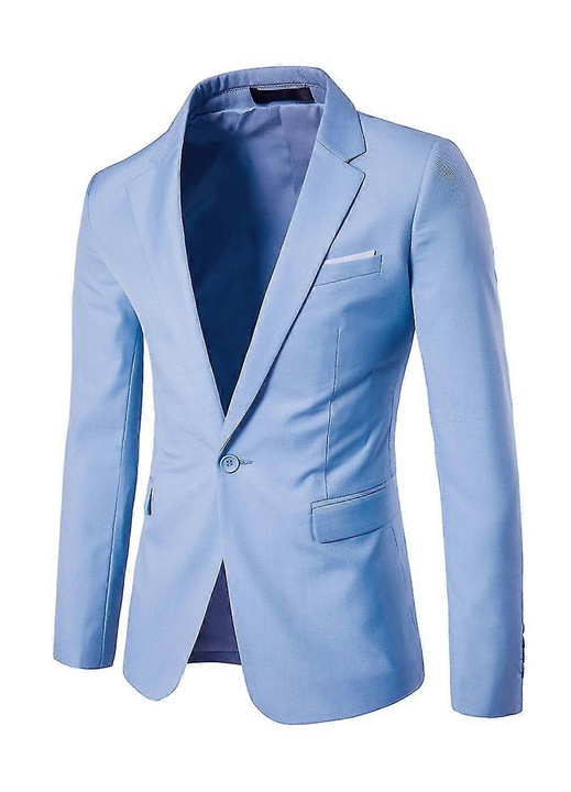 Sacou barbatesc, albastru deschis, poliester