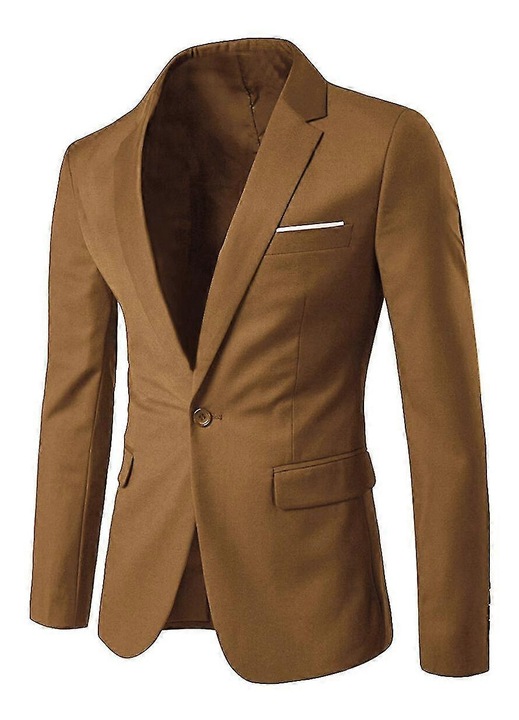 Sacou barbatesc de nunta, maro, poliester