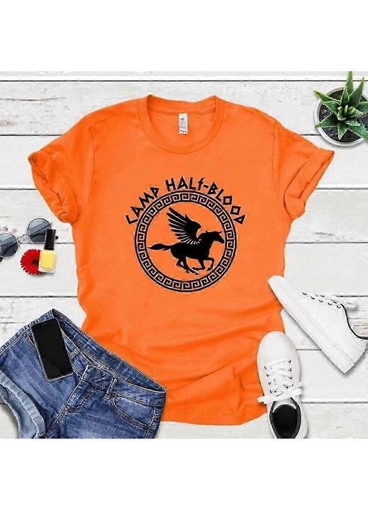 Férfi pólók, narancssárga, 70% pamut, 30% poliészter, normál ujjú