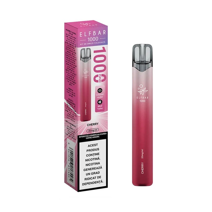 Kit Tigara Electronica Elf Bar 1000 - Cherry, 2ml, 20mg
