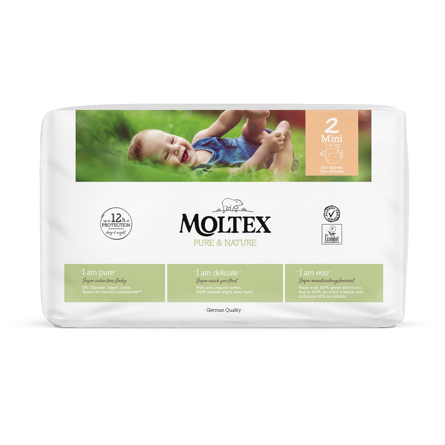Scutece Moltex Pure & Nature, marimea 2, 152 buc