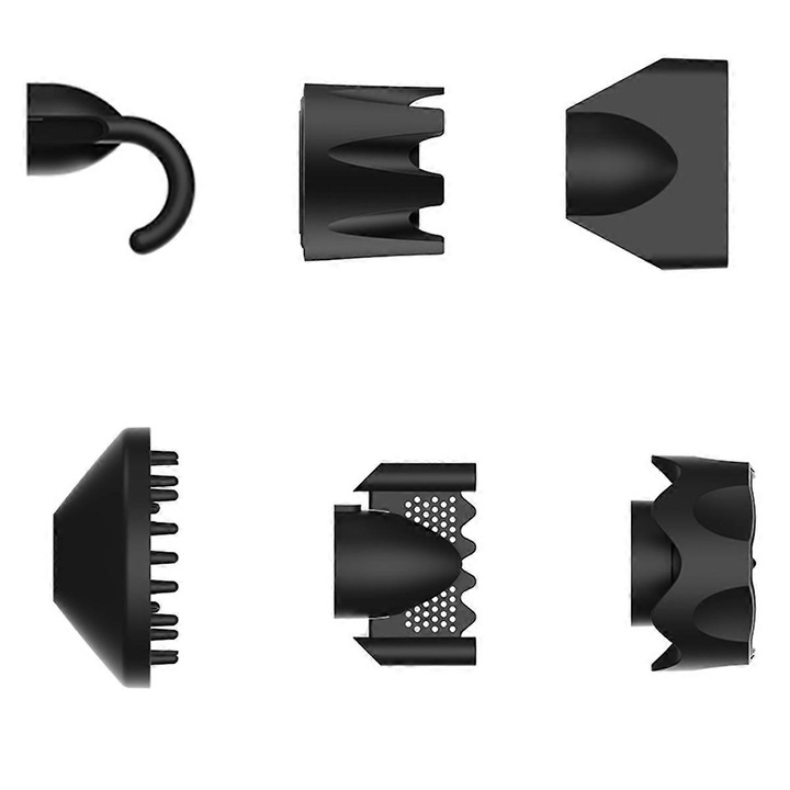 Set 6 duze pentru uscator de par Supersonic R Hd18, design ergonomic, plastic, negru