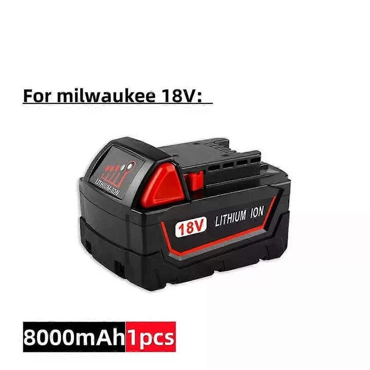Acumulator Li-Ion 6000mAh 18V pentru scule electrice Milwaukee M18, culoare neagra