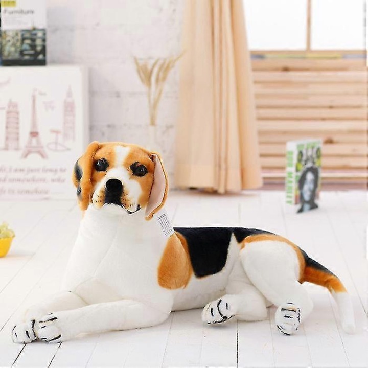 Jucarie de plus Beagle 50 cm, set cadou pentru copii, Bumbac, Multicolor