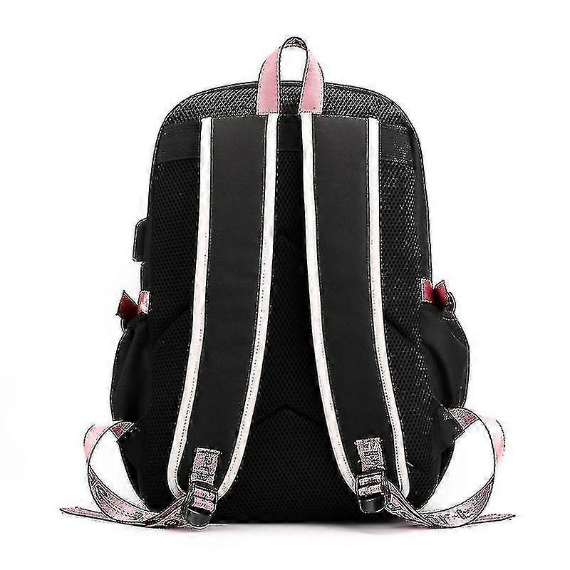 Rucsac Blackpink pentru laptop, geanta de carti cu port pentru casti, amplificator de incarcare USB