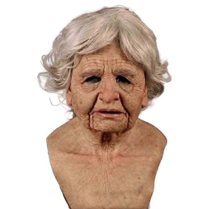 Masca pentru costum, model batrana, latex, design realist