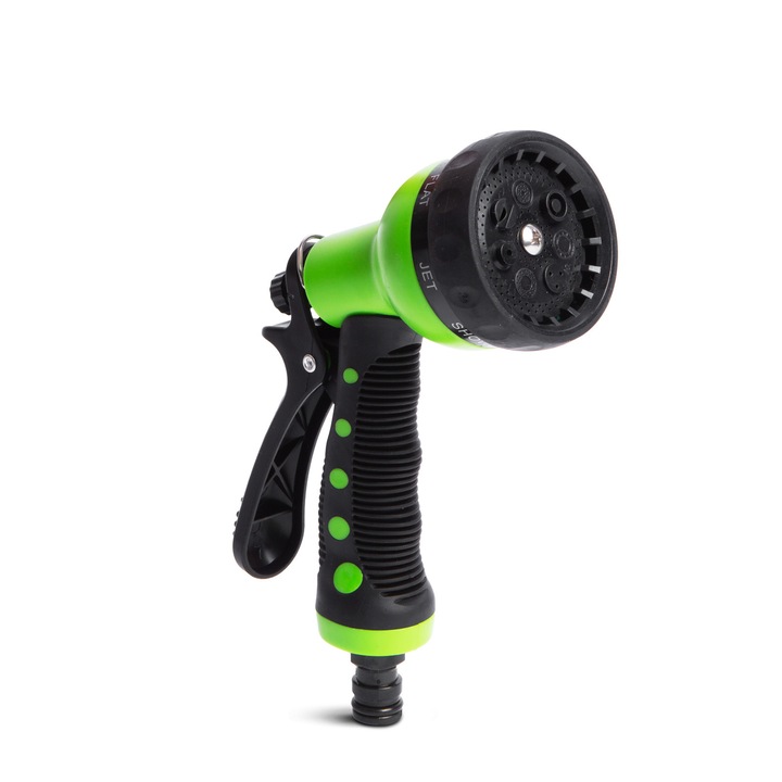 7 funkciós öntözőpisztoly - gumírozott - 20 x 12,5 x 6 cm