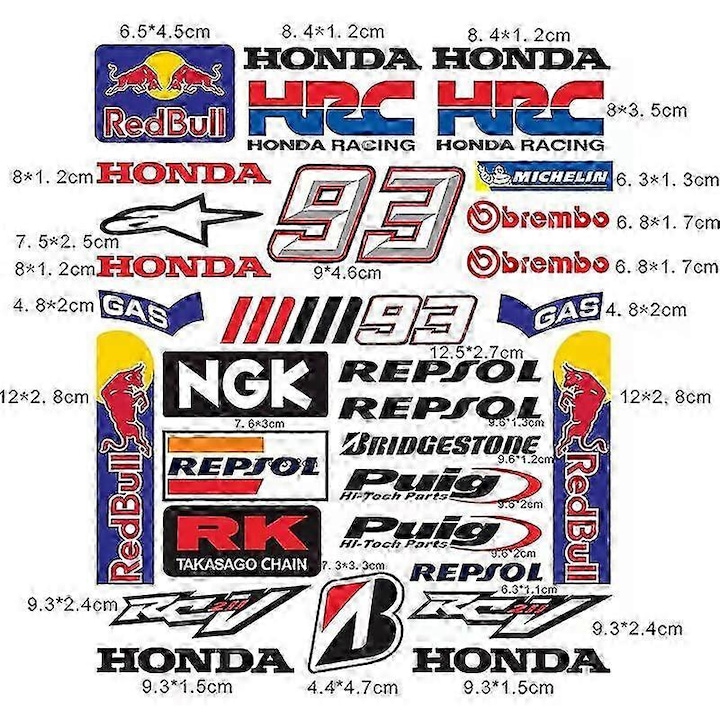 Светлоотразителен стикер за наколенки и протектори за пищяли Moto, Honda HRC, KTM