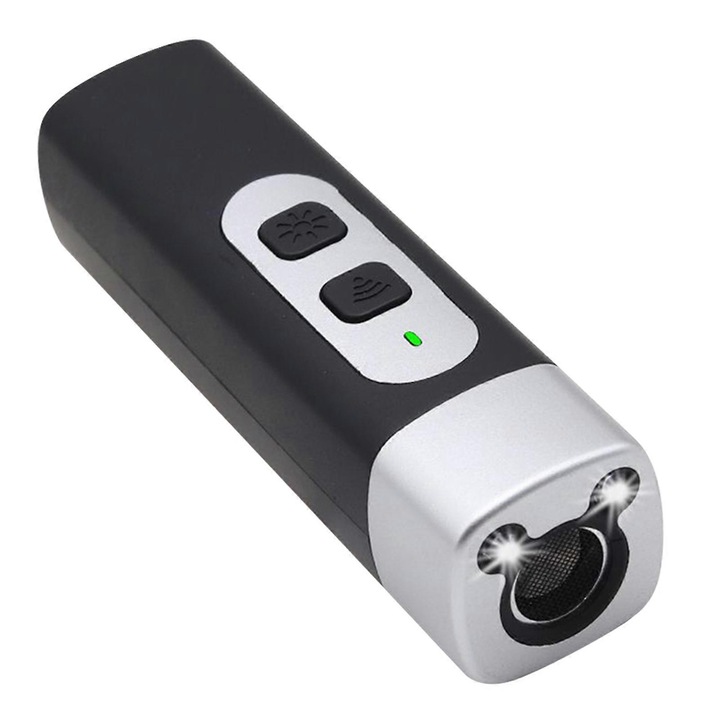 Dispozitiv anti-latrat pentru caini, dresaj, tehnologie ultrasonica avansata, portabil, 110x30mm, negru