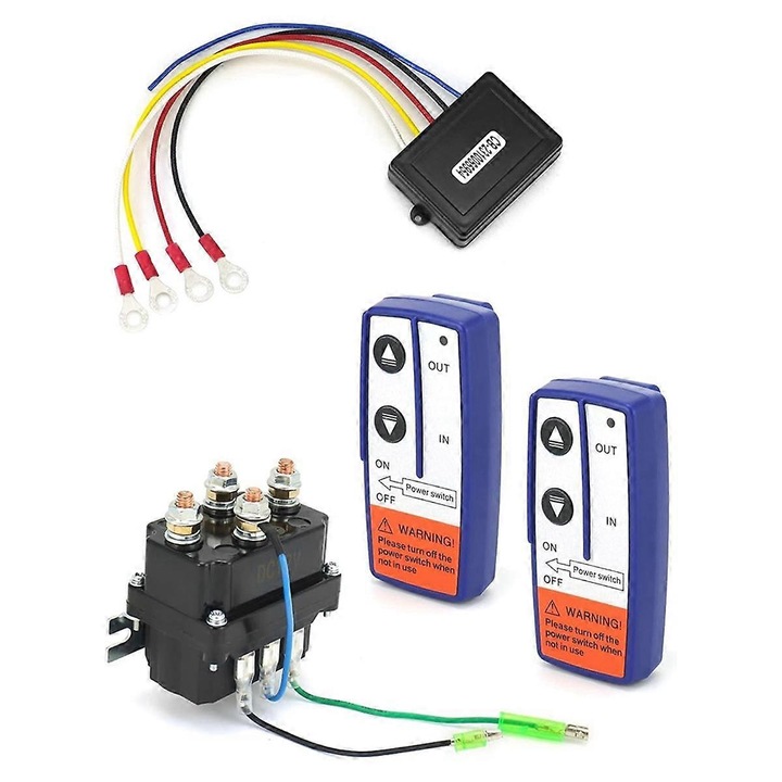 Комплект електрическа лебедка 12V, 250A, водоустойчива, с безжично дистанционно управление