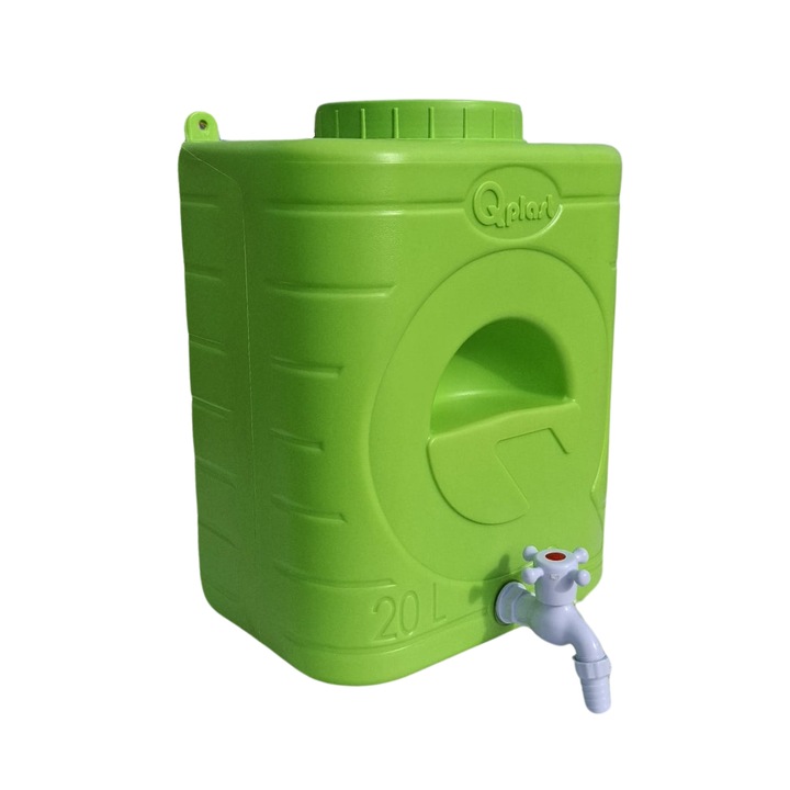 Rezervor apa cu robinet pentru curte / gradina / camping, 20 L, verde