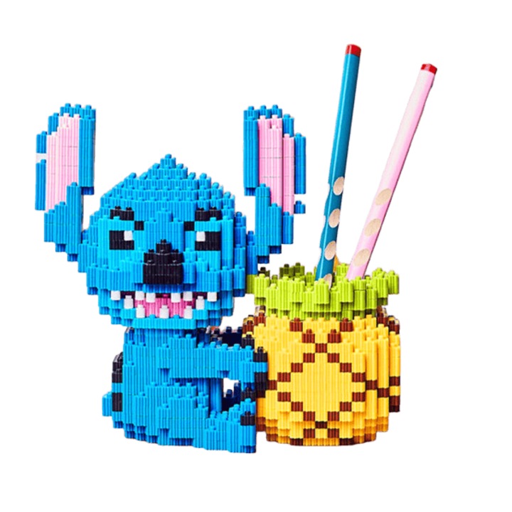 Set de constructie 3D AjieQaQ, model Stitch, cutie de depozitare, material ABS, pentru toate varstele