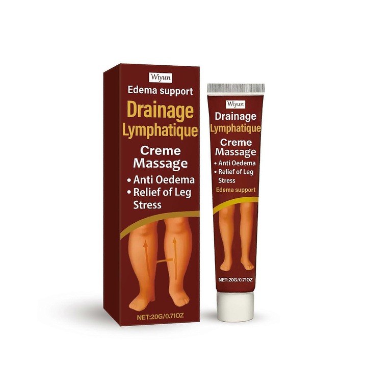 Crema de masaj pentru drenaj limfatic, cu extract de menta, 200g, pentru reducerea edemului si imbunatatirea venelor varicoase