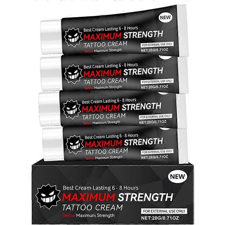 Tetováló gél 20g, tartós hatás, kényelem a bőrnek, 4 darabos szett