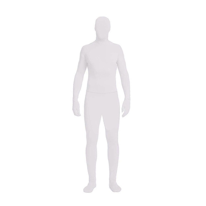 Costum Morph Suit pentru adulti, 180cm, alb, set cu manusi respirabile