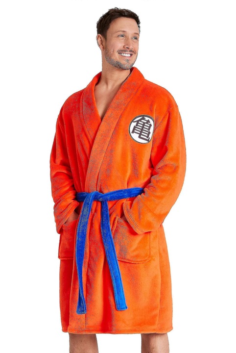 Halat de baie Dragon Ball Z, portocaliu, fleece, maneca lunga, cu buzunare, L INTL