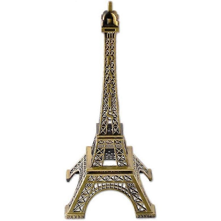 Model miniatura Turn Eiffel, metal, 32x12x12cm, auriu