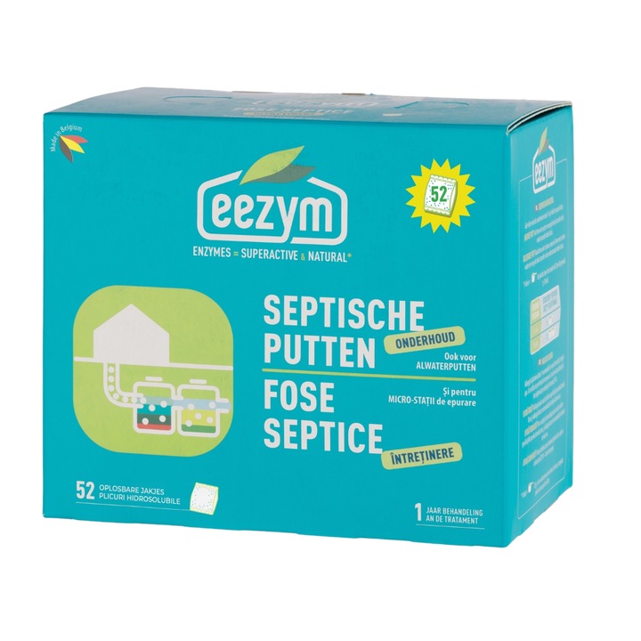 Bioactivator Intretinere Fose Septice si Statii Epurare 1 An - 52 Plicuri Solubile, Eezym