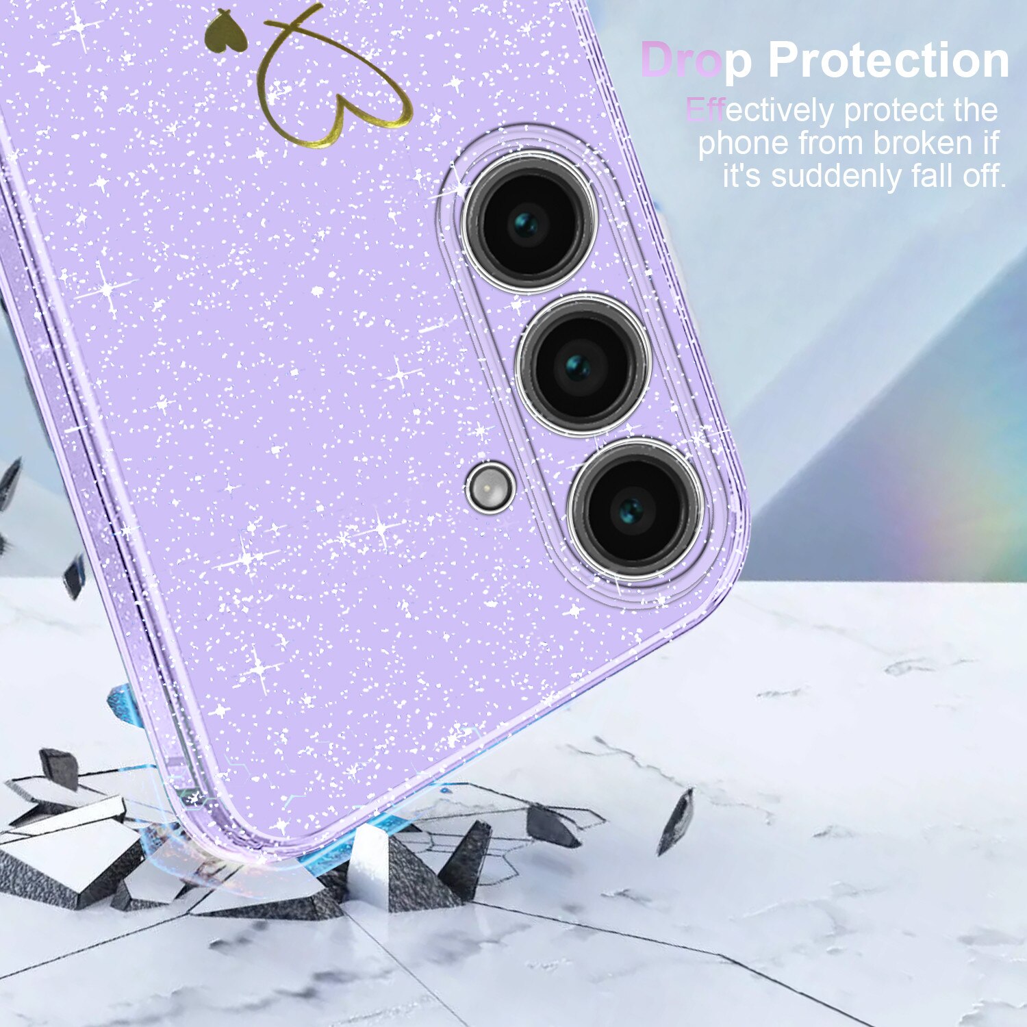 Husa TPU pentru Samsung Galaxy A36 5G / A56 5G, set cu 3 folii sticla temperata, Violet