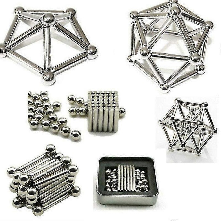 Магнитен конструктор 36 пръчки, 27 топки, 24 мм x 4 мм, 8 мм, за развиване на детската креативност